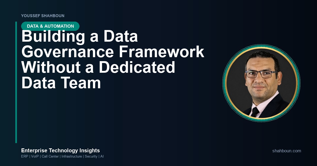 Building a Data Governance Framework Without a Dedicated Data Team