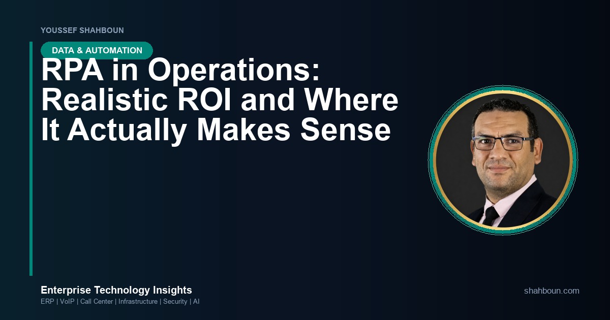 RPA in Operations: Realistic ROI and Where It Actually Makes Sense