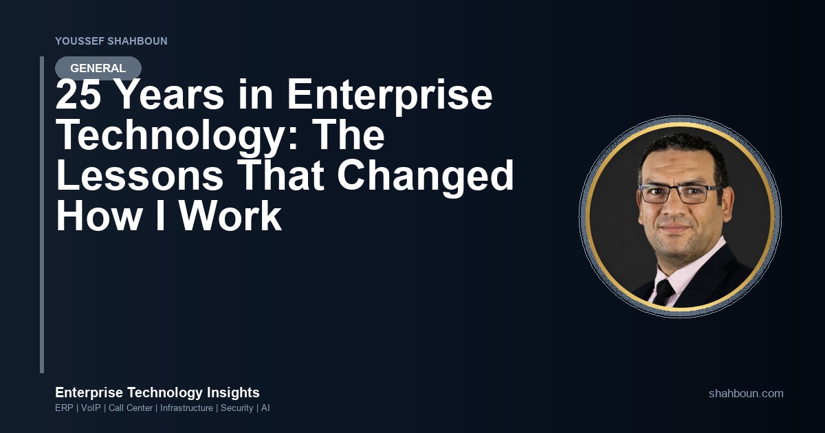 25 Years in Enterprise Technology: The Lessons That Changed How I Work