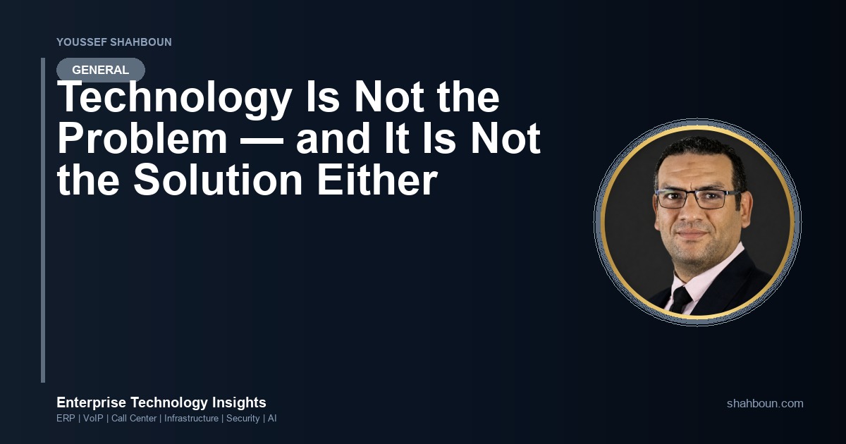 Technology Is Not the Problem — and It Is Not the Solution Either