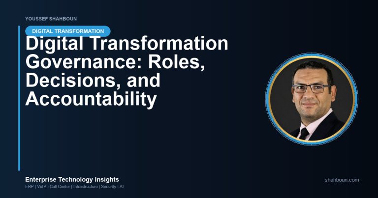 Digital Transformation Governance: Roles, Decisions, and Accountability