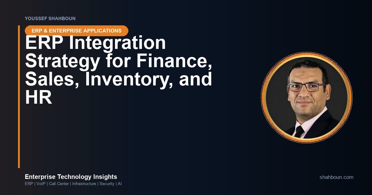 ERP Integration Strategy for Finance, Sales, Inventory, and HR