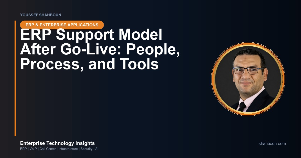 ERP Support Model After Go-Live: People, Process, and Tools