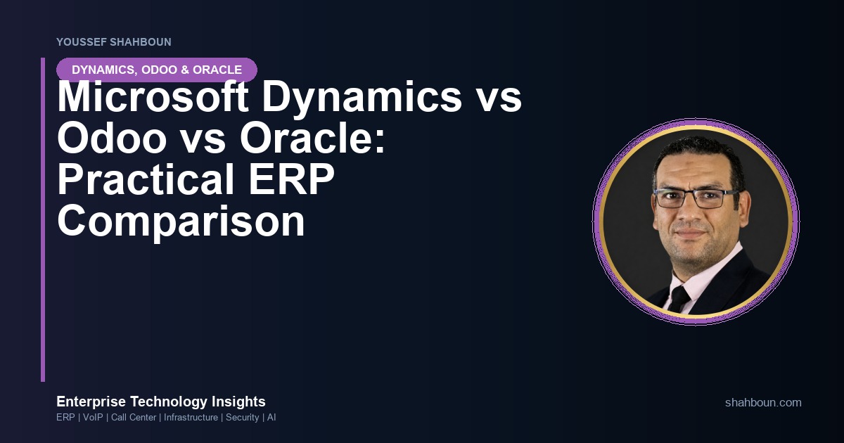 Microsoft Dynamics vs Odoo vs Oracle: Practical ERP Comparison