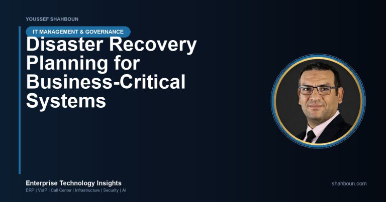 Disaster Recovery Planning for Business-Critical Systems