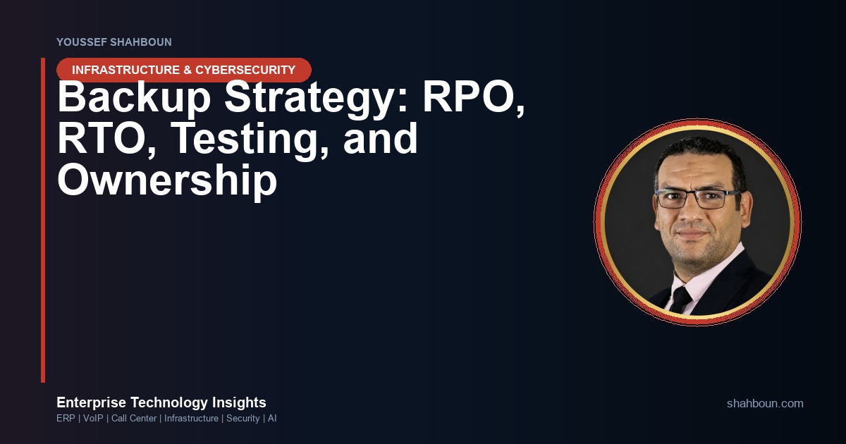 Backup Strategy: RPO, RTO, Testing, and Ownership