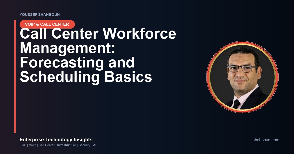 Call Center Workforce Management: Forecasting and Scheduling Basics
