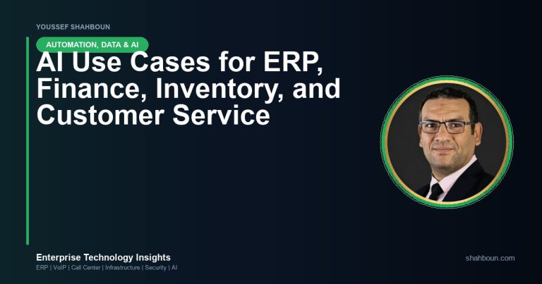 AI Use Cases for ERP, Finance, Inventory, and Customer Service