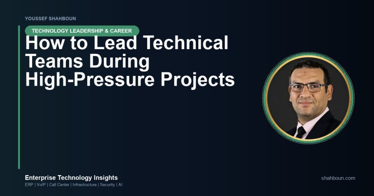 How to Lead Technical Teams During High-Pressure Projects